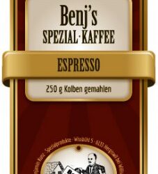 250 g Espresso Bohnen, kolbengem. (reizarm und magenschonend) Hochlandkaffee