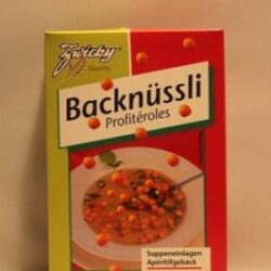 6 x 100 g Suppenperlen ( Backnüssli ) als Apèro zu Bier und Wein. 15.00